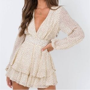 Girly Long-sleeve Polkadot Dress
